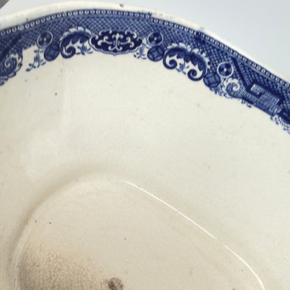 Antik J.M.P. Bell & Co Blue and Willow terrin med låg - Frøken Lilly