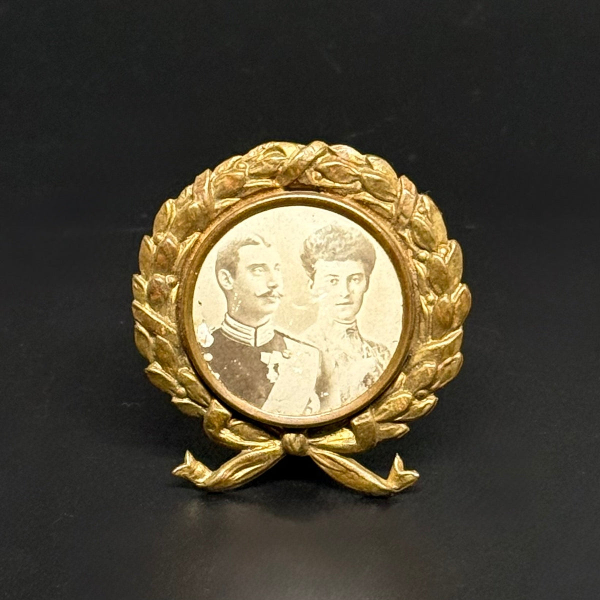 Antikt billede og miniature-fotoramme af HKH Chr. X & prinsesse Alexandrine fra 1898 - samlerobjekt - Frøken Lilly