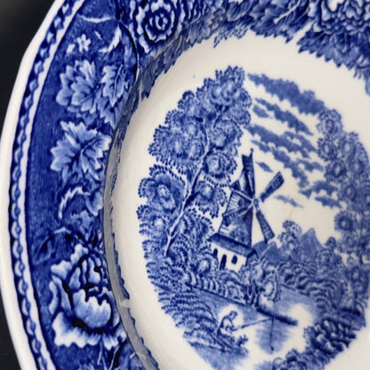 Arabia “Sininen Maisema” (Blue Landscape) tallerken med vindmølle – 1968