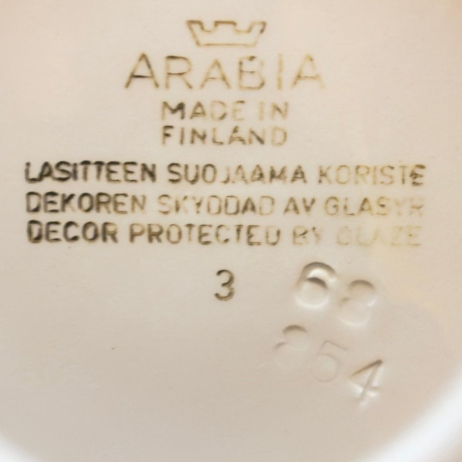 Arabia “Sininen Maisema” (Blue Landscape) tallerken med vindmølle – 1968