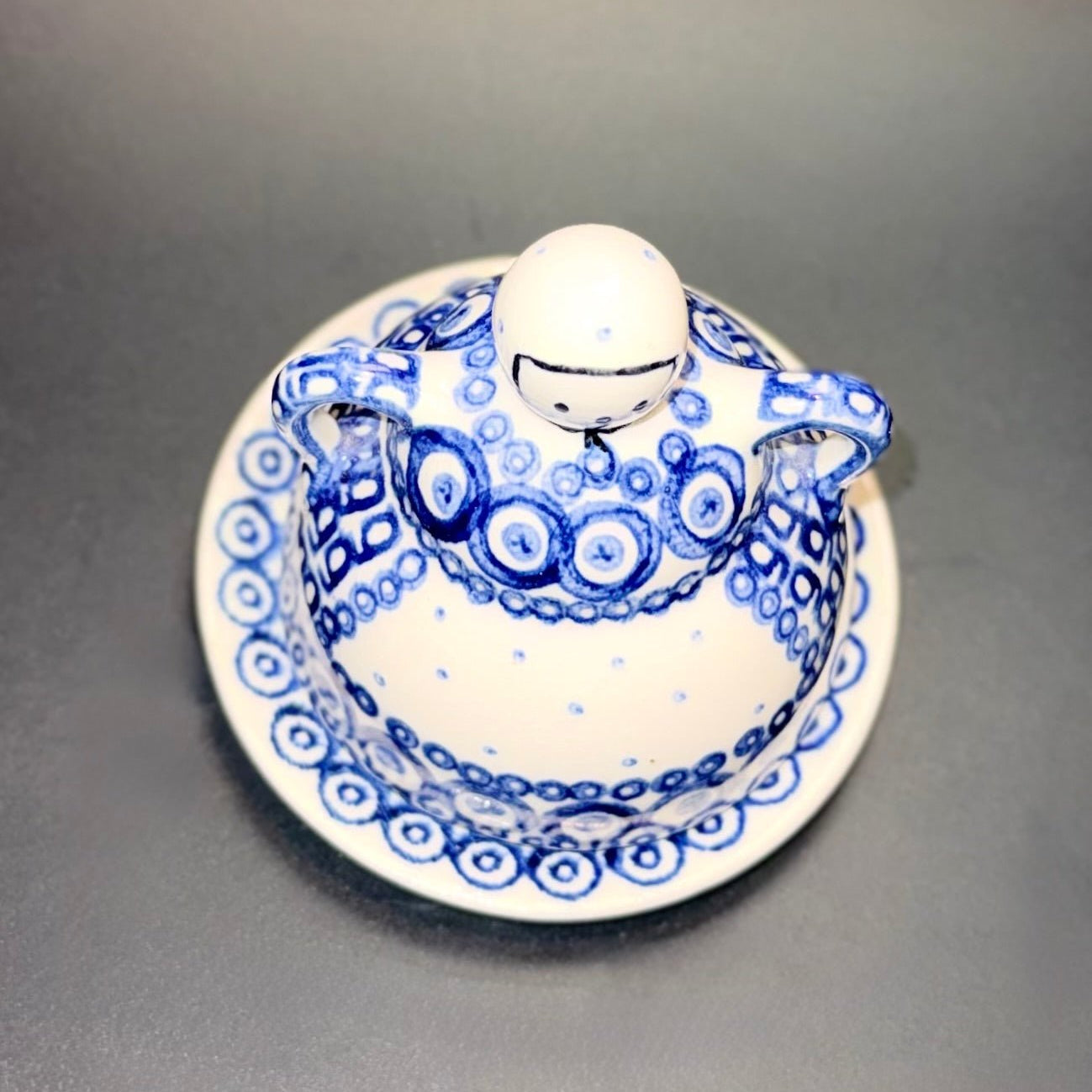 Belze – Original Bunzlau – miniosteklokke / smørklokke – ca. 1950–60’erne - Frøken Lilly