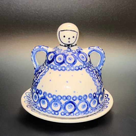 Belze – Original Bunzlau – miniosteklokke / smørklokke – ca. 1950–60’erne - Frøken Lilly