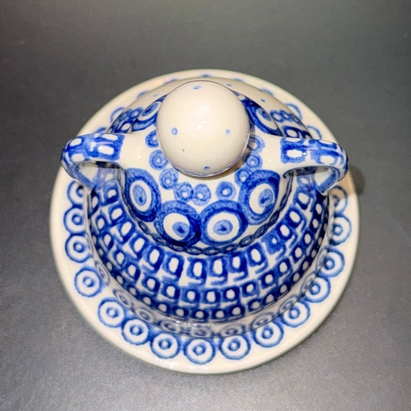 Belze – Original Bunzlau – miniosteklokke / smørklokke – ca. 1950–60’erne - Frøken Lilly