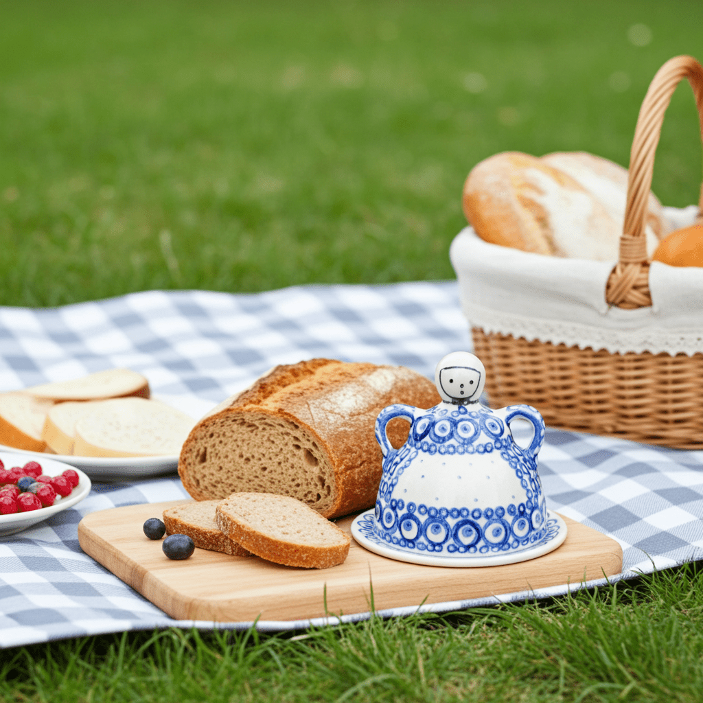 Belze – Original Bunzlau – miniosteklokke / smørklokke – ca. 1950–60’erne - Frøken Lilly