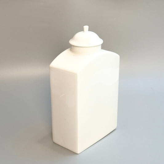 Bing & Grøndahl hvid porcelæns thekrukke med låg – klassisk dansk design - Frøken Lilly