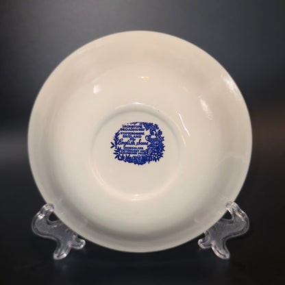 Broadhurst “The English Scene” dyb tallerken i blå ironstone, 15 cm fra 1960’erne