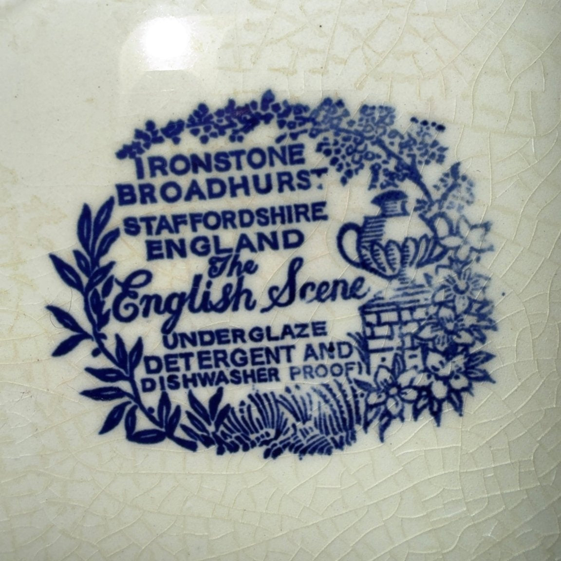 Broadhurst “The English Scene” middagstallerken – blå ironstone, 24 cm
