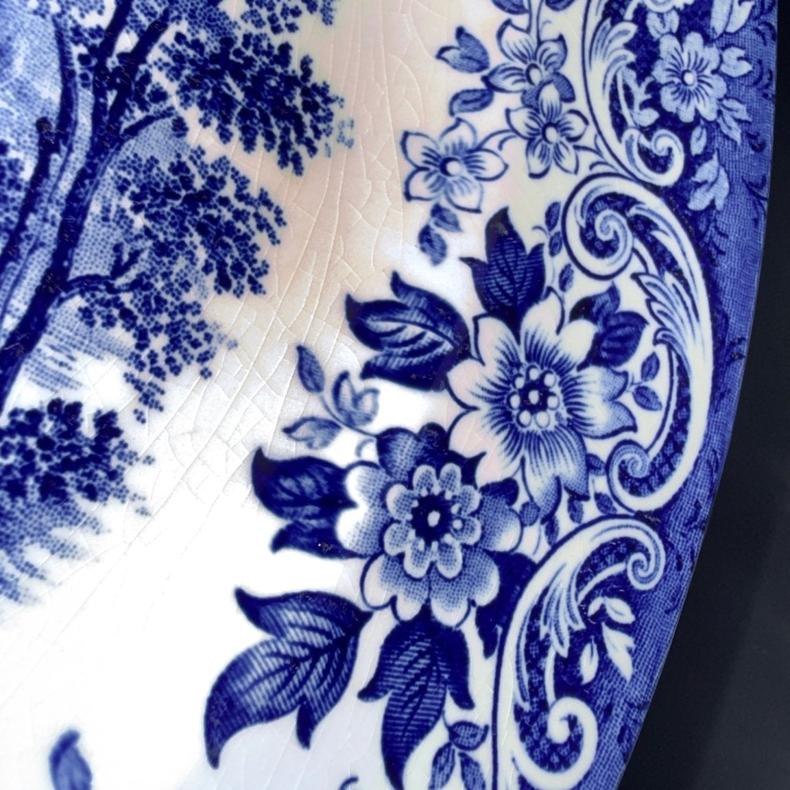 Broadhurst “The English Scene” middagstallerken – blå ironstone, 24 cm