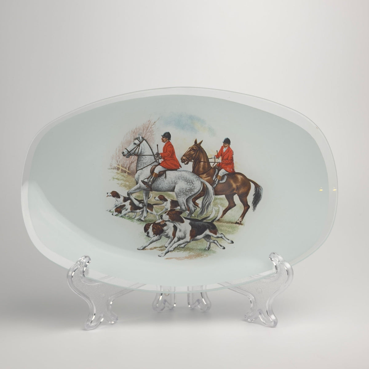 Chance Glass vintage glasfad med jagtmotiv – England - Frøken Lilly
