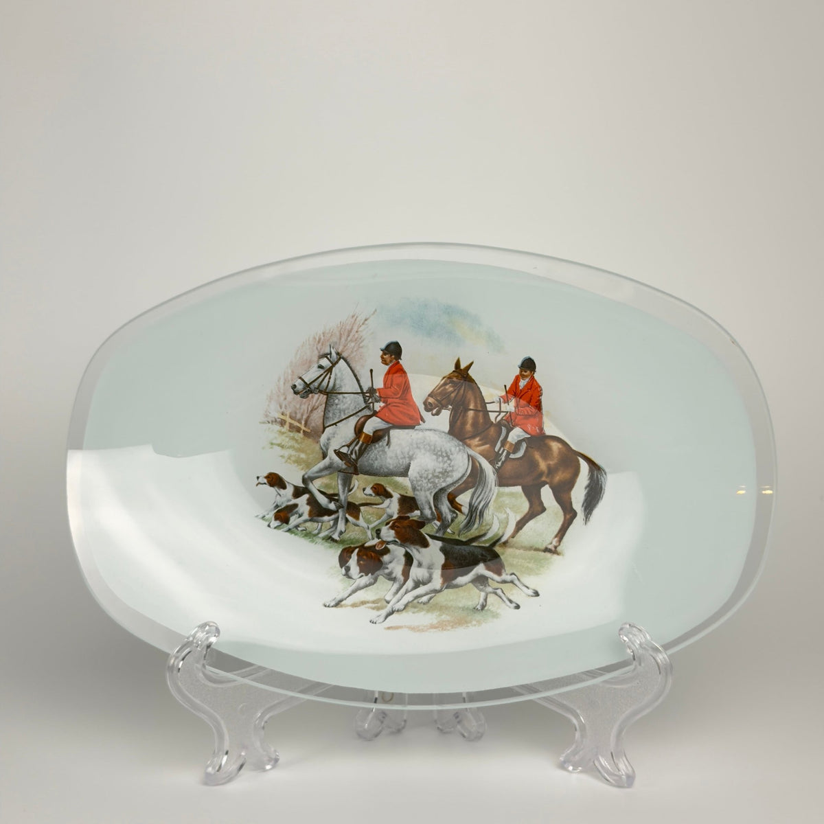Chance Glass vintage glasfad med jagtmotiv – England - Frøken Lilly