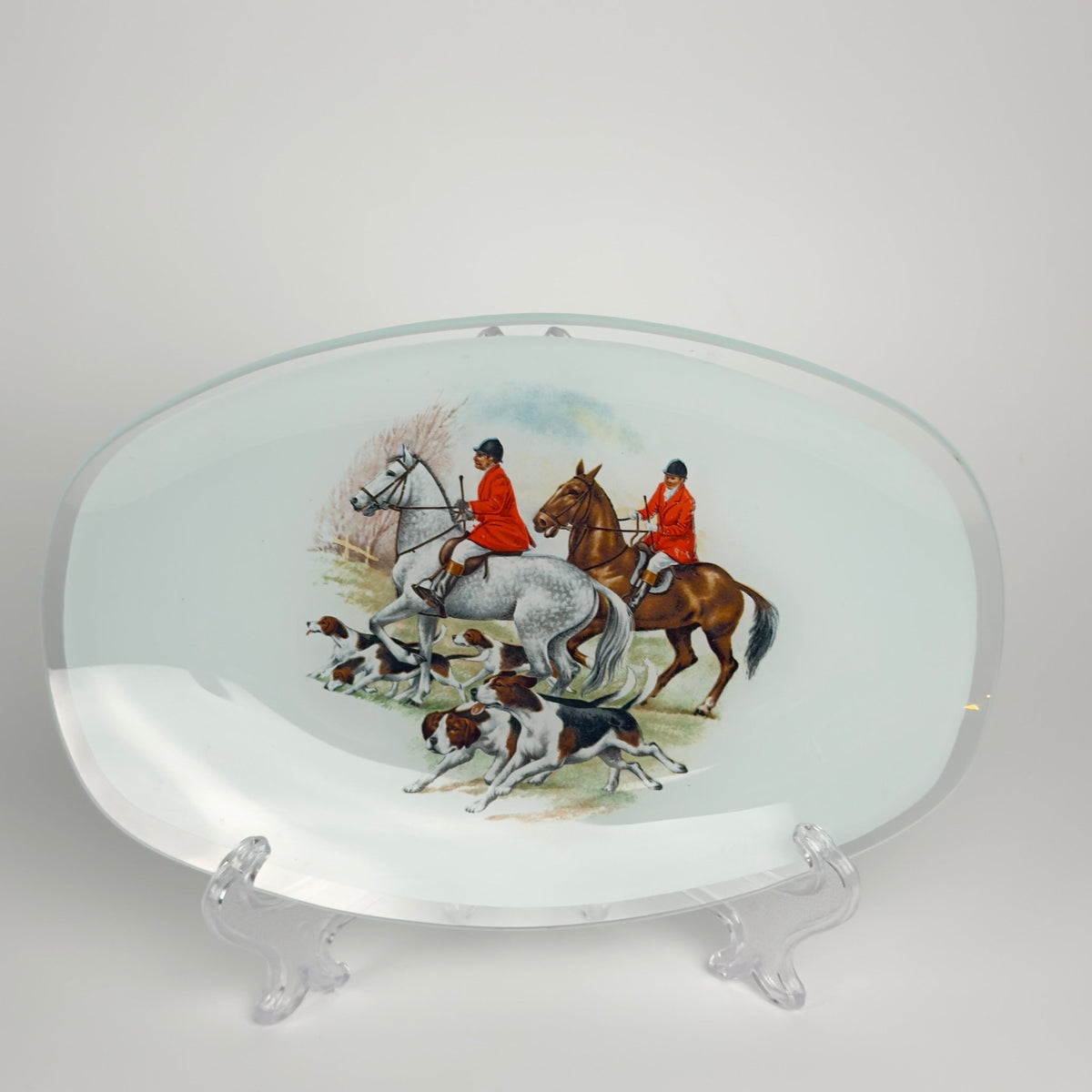 Chance Glass vintage glasfad med jagtmotiv – England - Frøken Lilly