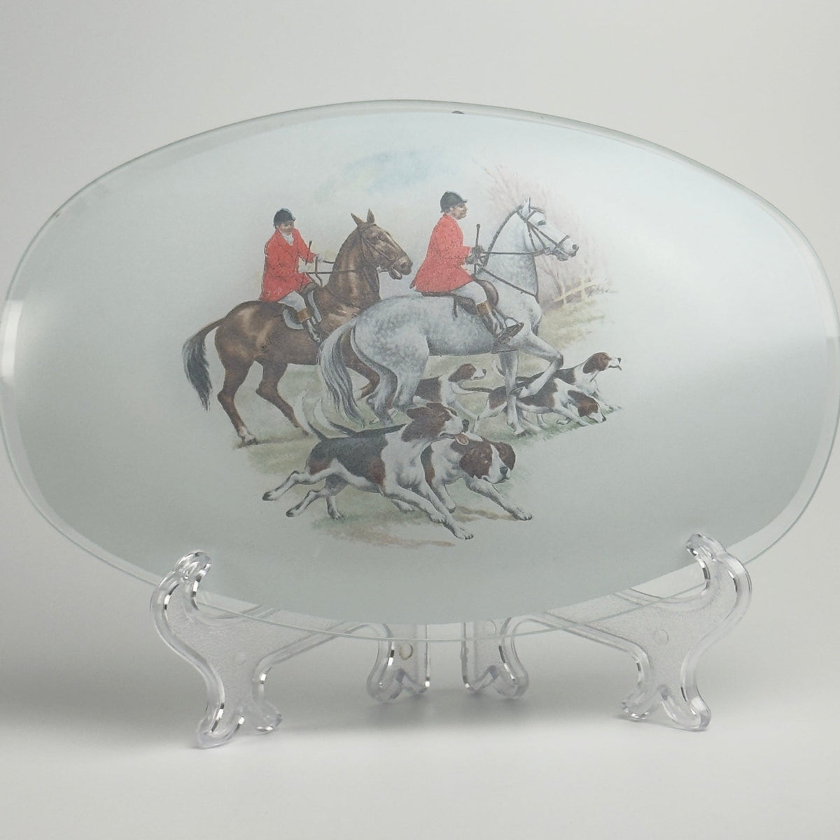 Chance Glass vintage glasfad med jagtmotiv – England - Frøken Lilly