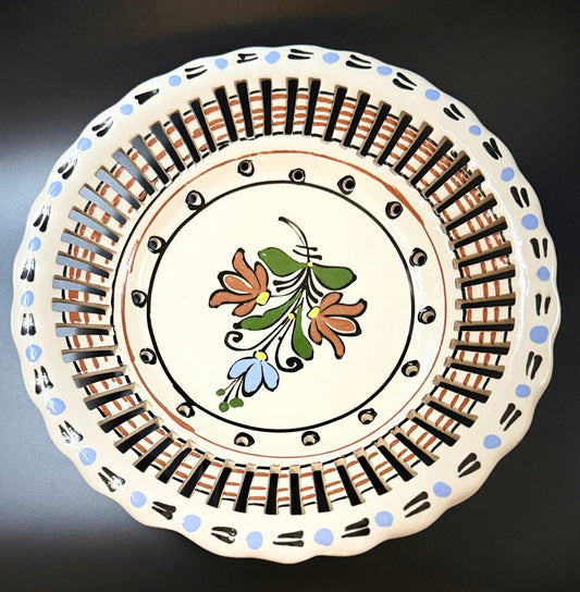 Fajanceskål, håndlavet – folk - art – vintage, Sydeuropa - Frøken Lilly