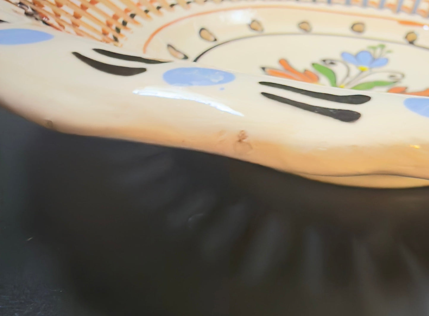 Fajanceskål, håndlavet – folk - art – vintage, Sydeuropa - Frøken Lilly