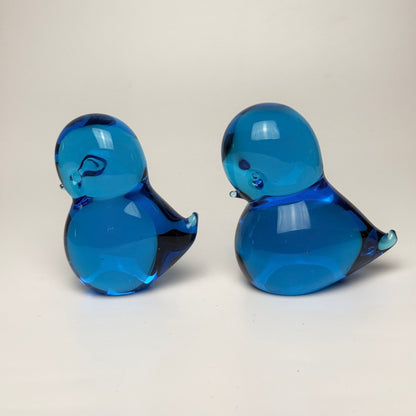 FM Konstglas / FM Ronneby “Pippi” blå glasfugle brevpressere – Josef Marcolin - Frøken Lilly