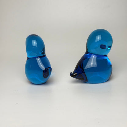 FM Konstglas / FM Ronneby “Pippi” blå glasfugle brevpressere – Josef Marcolin - Frøken Lilly