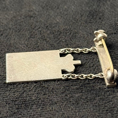 Georg Jensen Kongemærke 1940 damemodel i sort sterlingsølv-broche