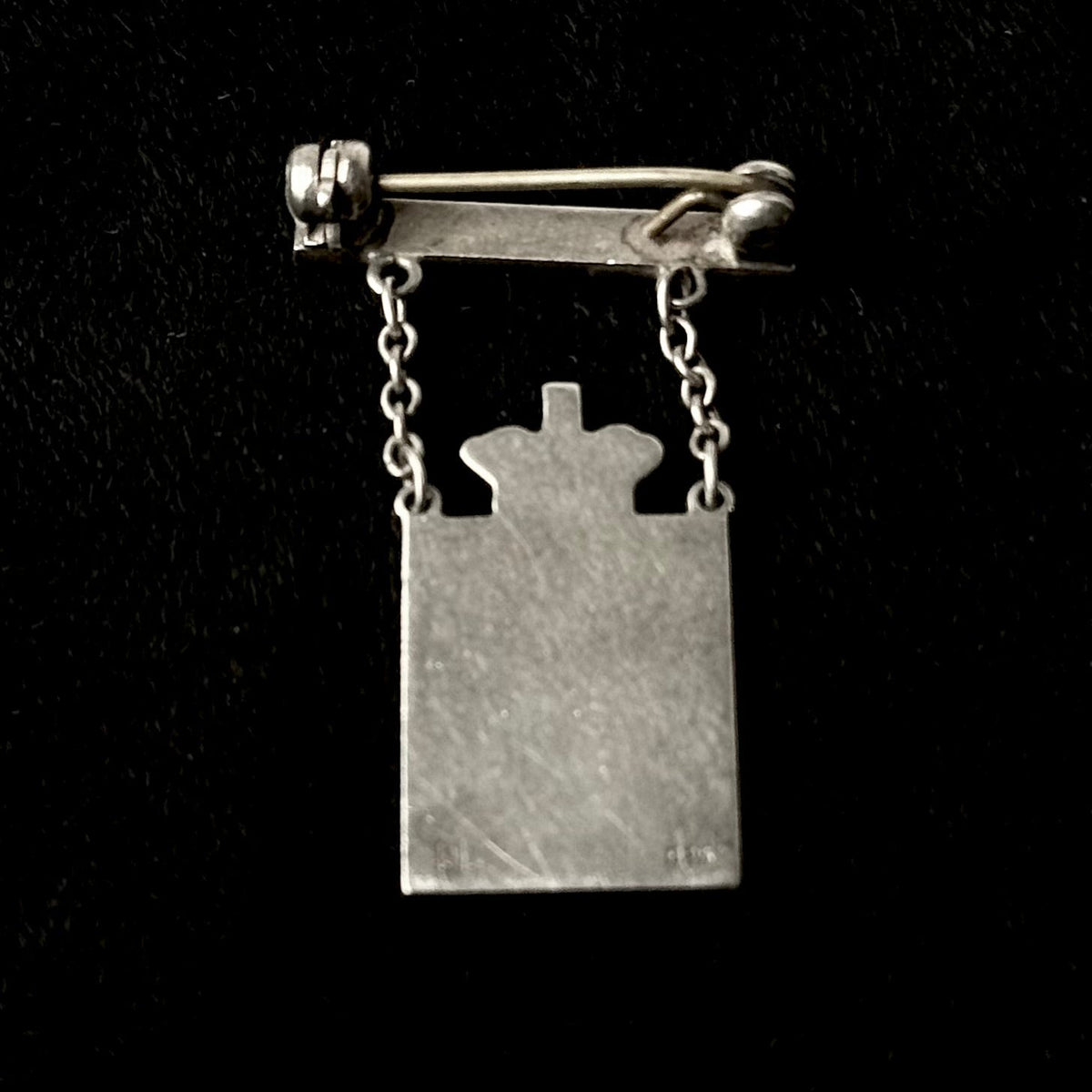 Georg Jensen Kongemærke 1940 damemodel i sort sterlingsølv-broche