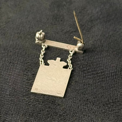 Georg Jensen Kongemærke 1940 damemodel i sort sterlingsølv-broche