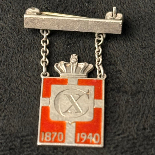 Georg Jensen Kongemærke 1940 damemodel i sort sterlingsølv-broche