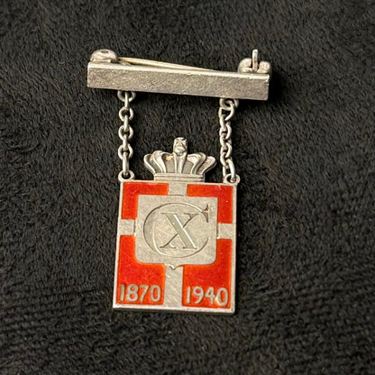 Georg Jensen Kongemærke 1940 damemodel i sort sterlingsølv-broche