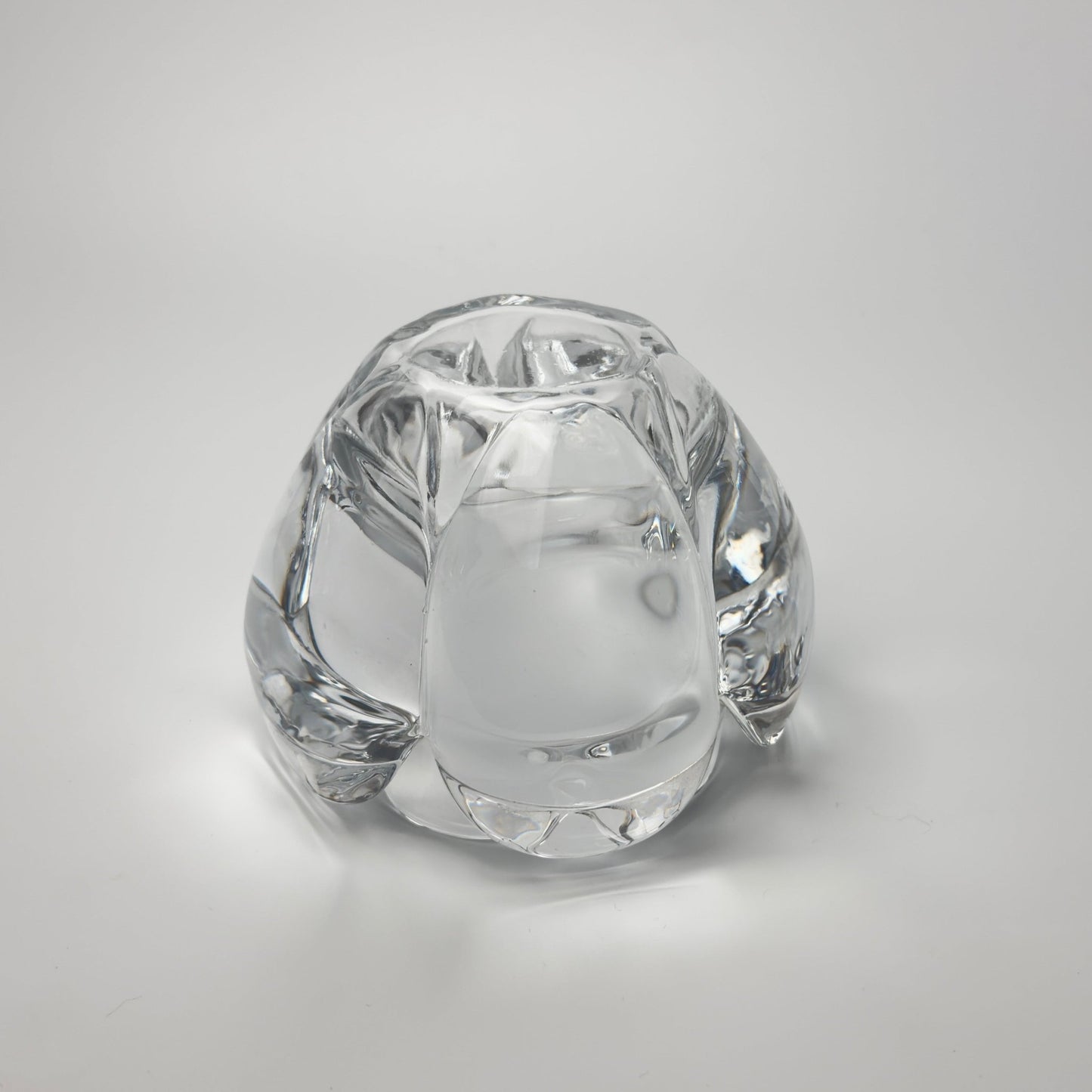 Holmegaard lotus lysestage i klart tungt glas – vintage dansk glasdesign - Frøken Lilly