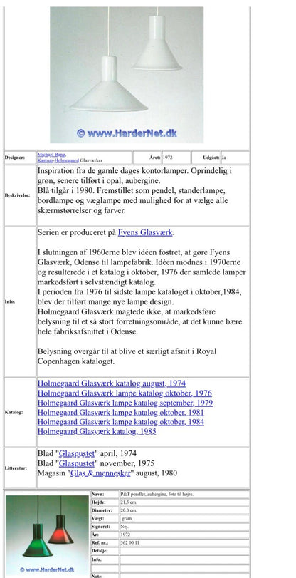 Holmegaard P&T Mini lampeskærm i auberginefarven - Michael Bang - Frøken Lilly