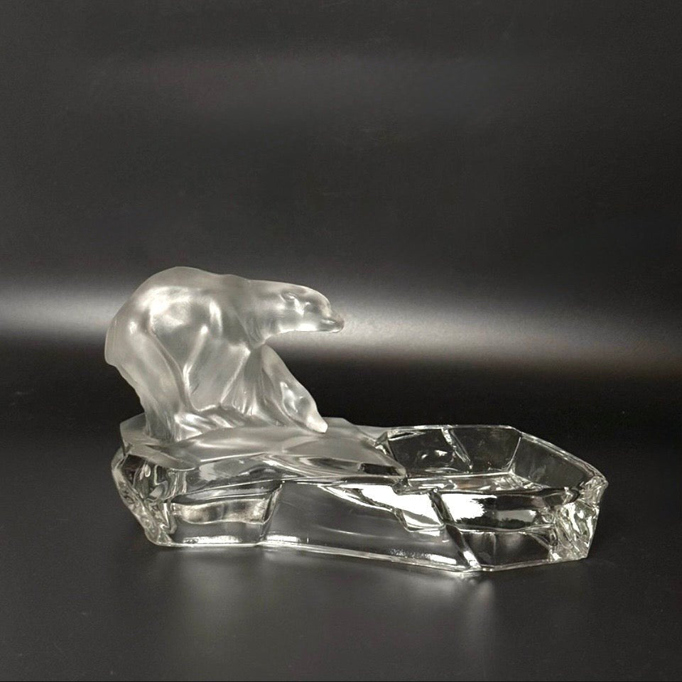 Karel Zentner art deco glaskunst med isbjørn – Libochovice glas ca. 1935 - Frøken Lilly
