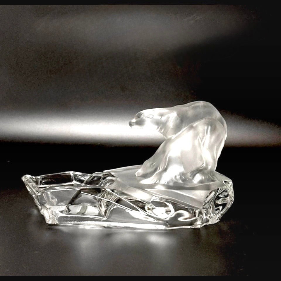 Karel Zentner art deco glaskunst med isbjørn – Libochovice glas ca. 1935 - Frøken Lilly