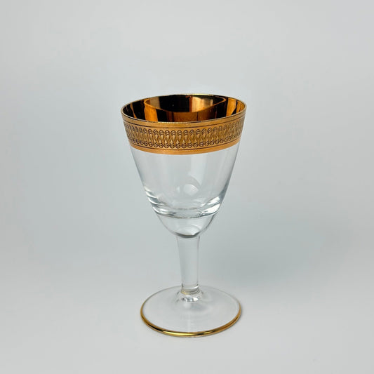 Lyngby Glas Tosca portvinsglas i krystal med bred ciseleret guldkant, 1960'erne - Frøken Lilly