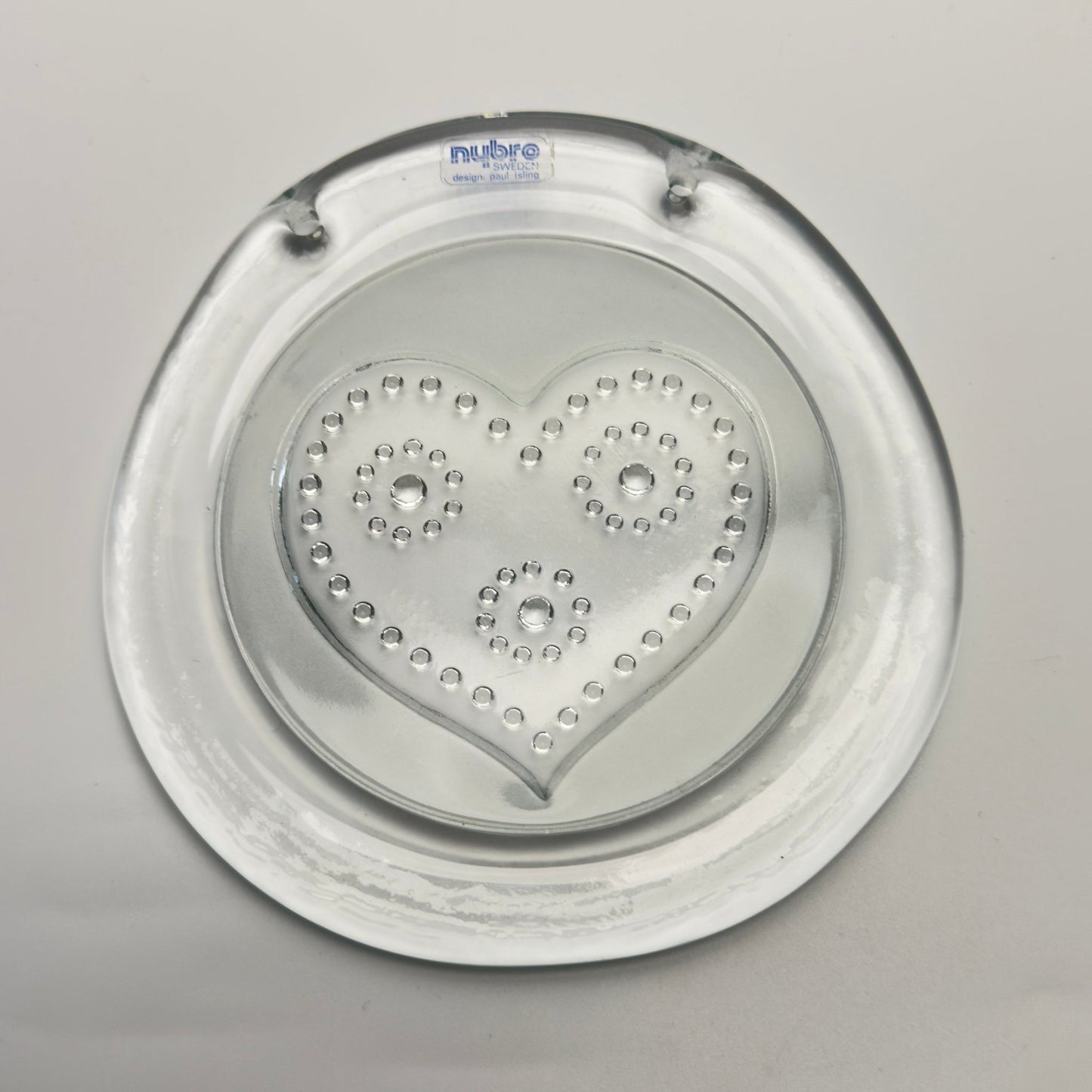 Nybro Glasbruk glashjerte vægdekoration – svensk vintage glas 1970 - 1980 - Frøken Lilly