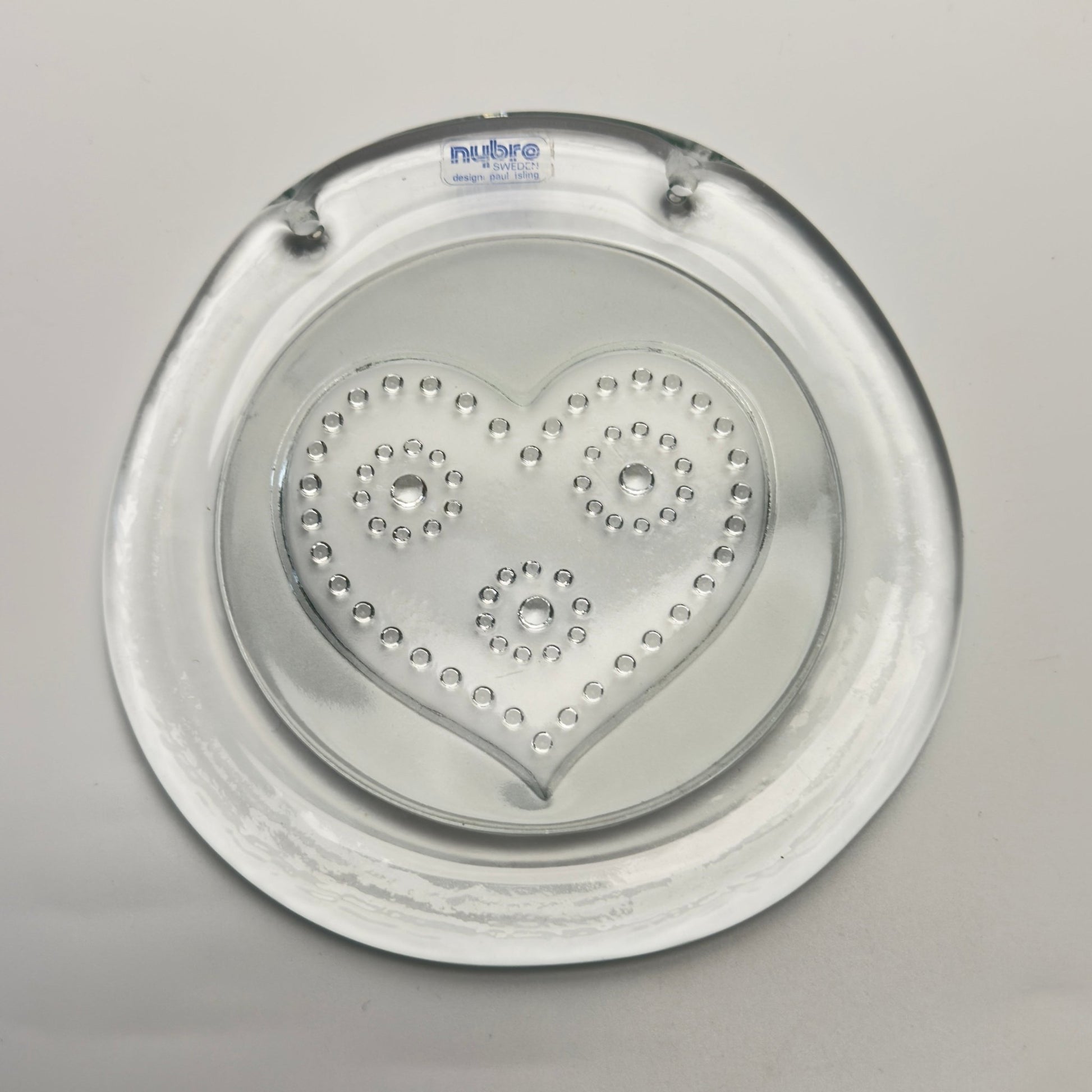 Nybro Glasbruk glashjerte vægdekoration – svensk vintage glas 1970 - 1980 - Frøken Lilly