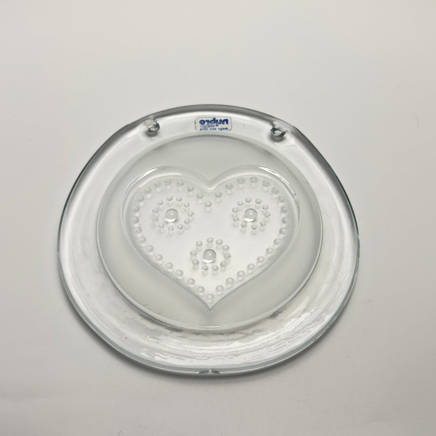 Nybro Glasbruk glashjerte vægdekoration – svensk vintage glas 1970 - 1980 - Frøken Lilly