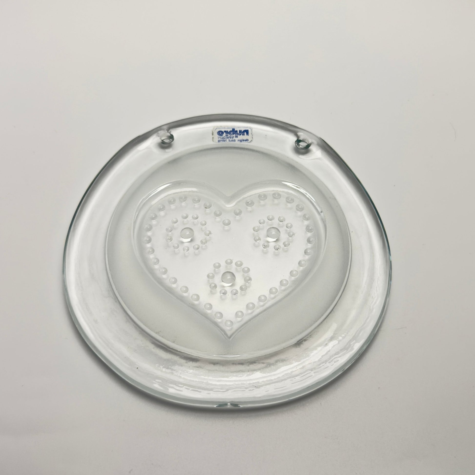 Nybro Glasbruk glashjerte vægdekoration – svensk vintage glas 1970 - 1980 - Frøken Lilly