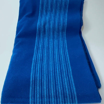 Retro blå dug med stribet midterfelt 95 × 130 cm - Frøken Lilly