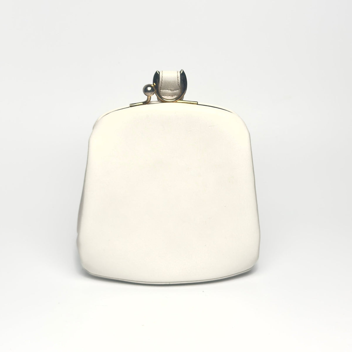 Skøn hvid clutch lædertaske med wristlet rem – 1960 - Frøken Lilly