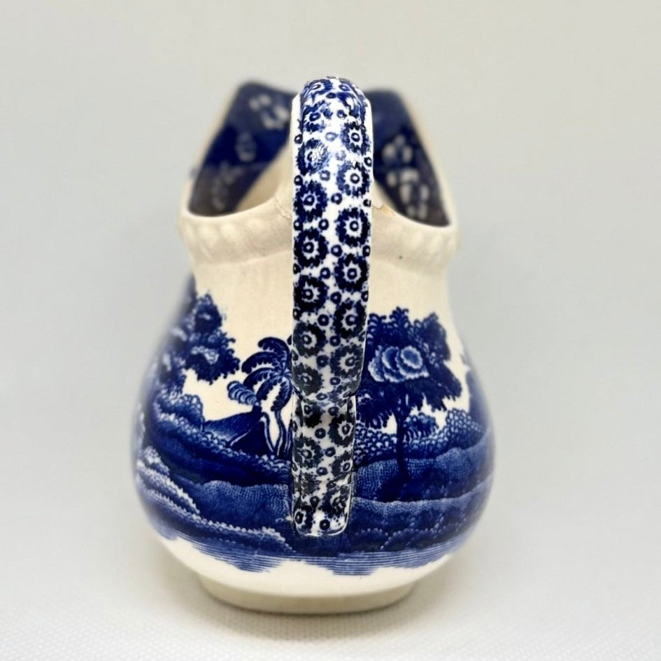Spode’s Tower – Copeland – Vintage blå fajance mælkekande, ca. 1900–1920 - Frøken Lilly