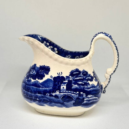 Spode’s Tower – Copeland – Vintage blå fajance mælkekande, ca. 1900–1920 - Frøken Lilly