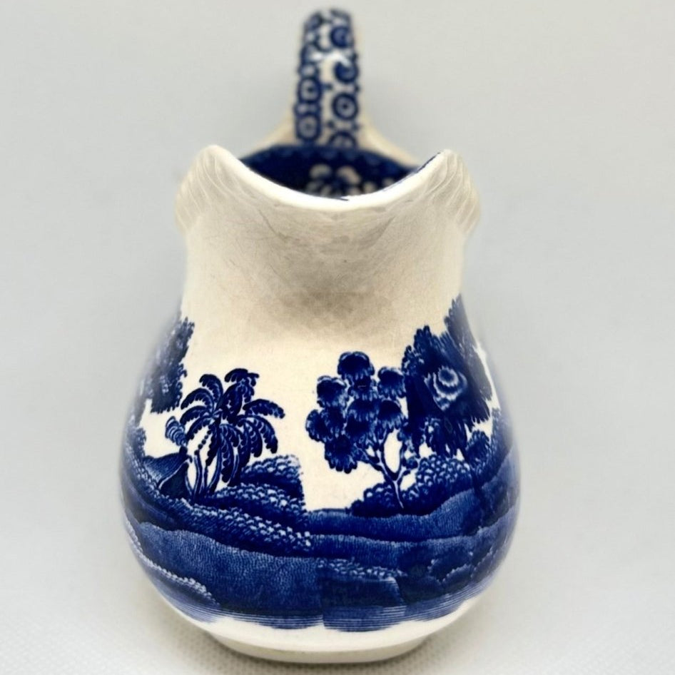 Spode’s Tower – Copeland – Vintage blå fajance mælkekande, ca. 1900–1920 - Frøken Lilly