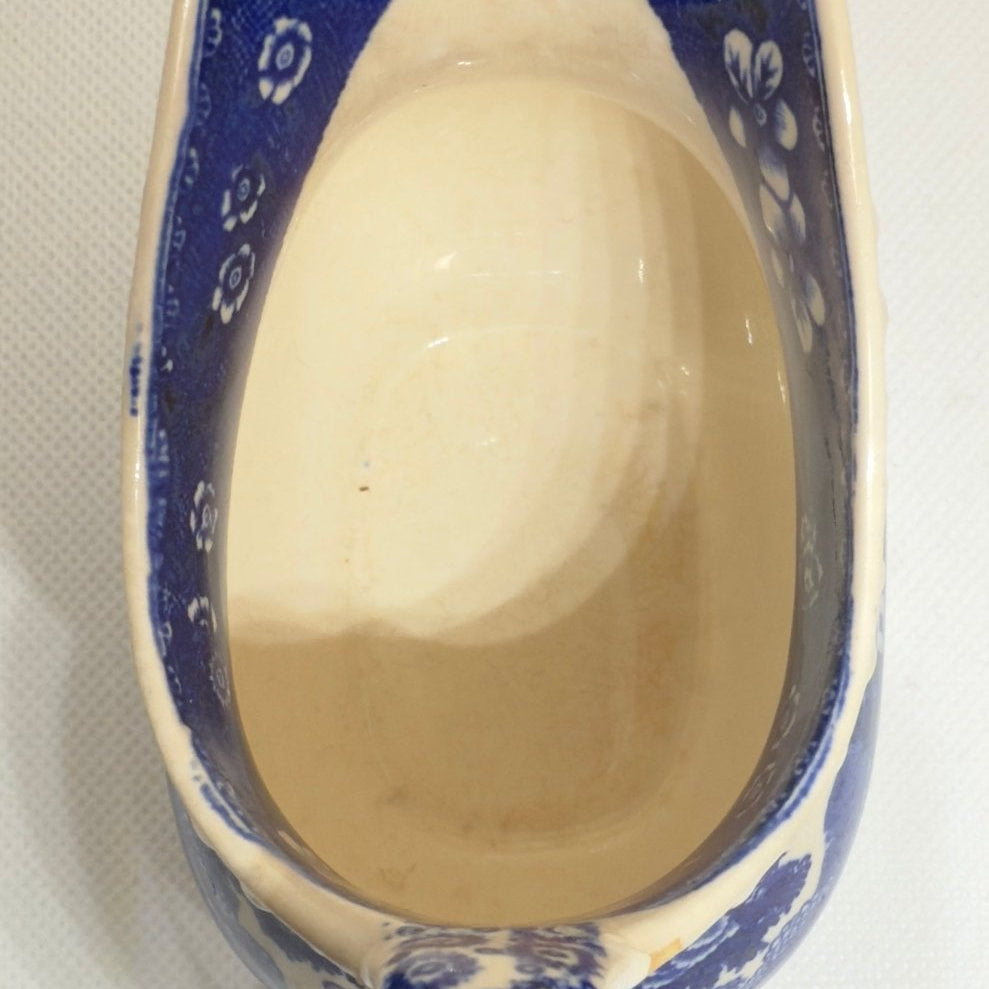 Spode’s Tower – Copeland – Vintage blå fajance mælkekande, ca. 1900–1920 - Frøken Lilly