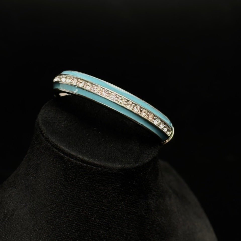 Vintage armbånd med turkis emalje og rhinsten - Frøken Lilly