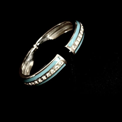 Vintage armbånd med turkis emalje og rhinsten - Frøken Lilly