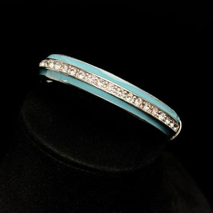 Vintage armbånd med turkis emalje og rhinsten - Frøken Lilly