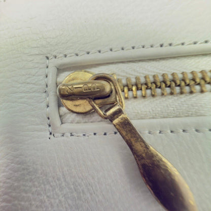 Vintage Comtesse clutch i hvidt læder - Frøken Lilly