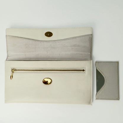 Vintage Comtesse clutch i hvidt læder - Frøken Lilly