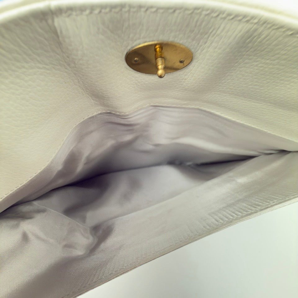 Vintage Comtesse clutch i hvidt læder - Frøken Lilly