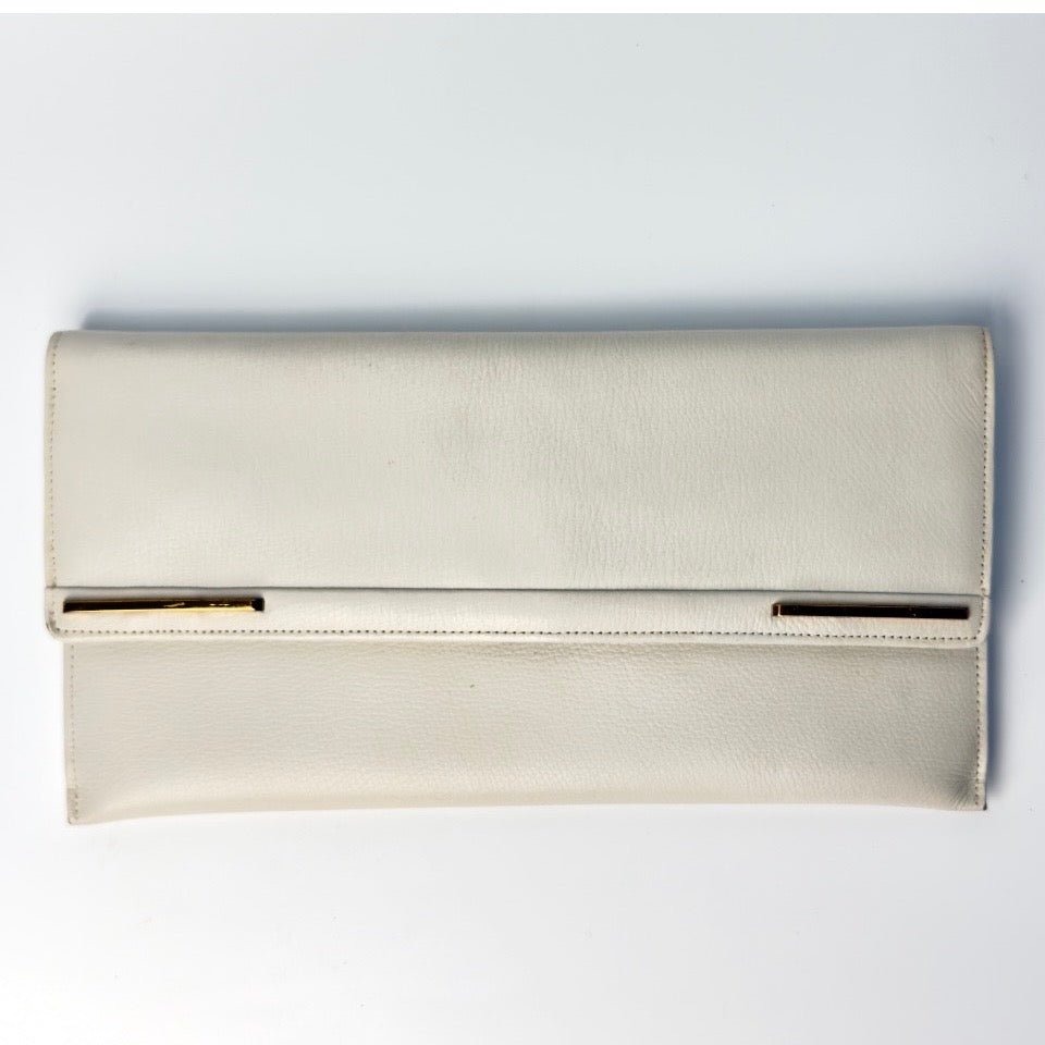 Vintage Comtesse clutch i hvidt læder - Frøken Lilly