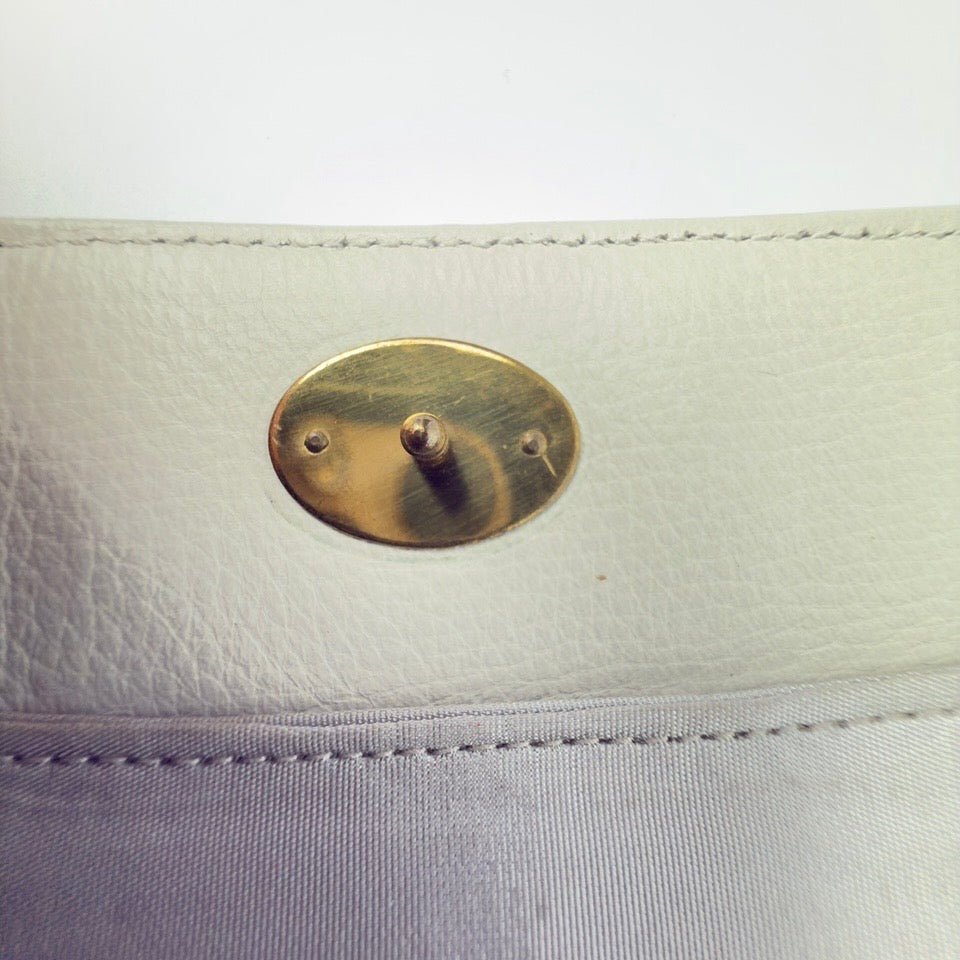 Vintage Comtesse clutch i hvidt læder - Frøken Lilly