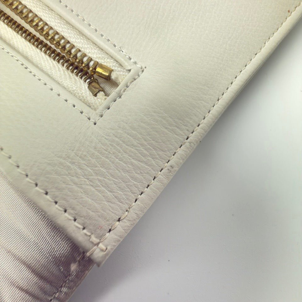 Vintage Comtesse clutch i hvidt læder - Frøken Lilly