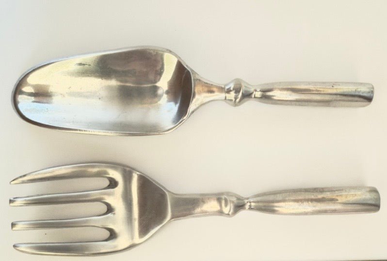 Vintage salatserveringssæt i massivt støbt aluminium - Frøken Lilly